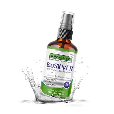 BioSILVER Ionic Colloidal Silver 20 PPM Liquid 4oz Spray by Thrival Labs
