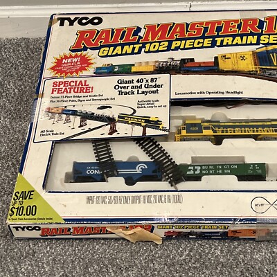 RARE* TYCO RAIL MASTER 102 GIANT 102 PIECE TRAIN SET FROM 1990