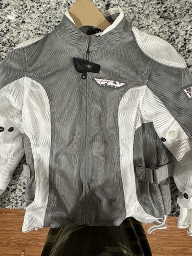 Fly Racing Jacket Street Moto Womens White Gray Full Zip Motorcycle ...