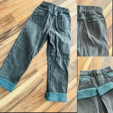 Vintage 80s Kids plaid black Oshkosh b gosh Jeans denim pants Size 6R