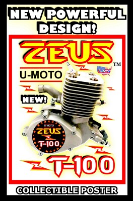 NEW 80CC/100cc 2-STROKE DIY MOTORIZED BICYCLE ENGINE FOR KITS PROMO POSTER!