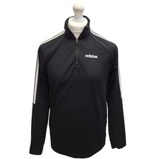 Adidas Black High Neck Tracksuit Top/Jacket Sports UK Men's M CC550