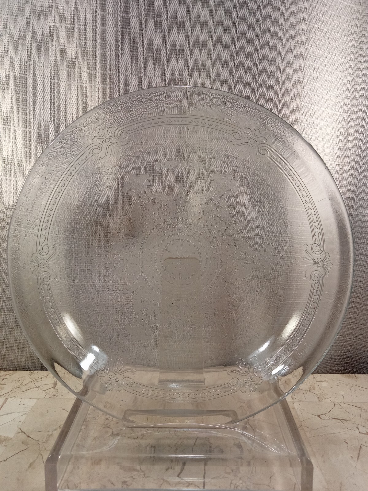 FIRE KING 8.5" PIE PLATE Sapphire Blue PHILBE Vtg Depression Glass