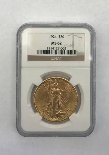 1924 $20 Saint Gaudens NGC MS62 Philadelphia Gold Double Eagle Coin