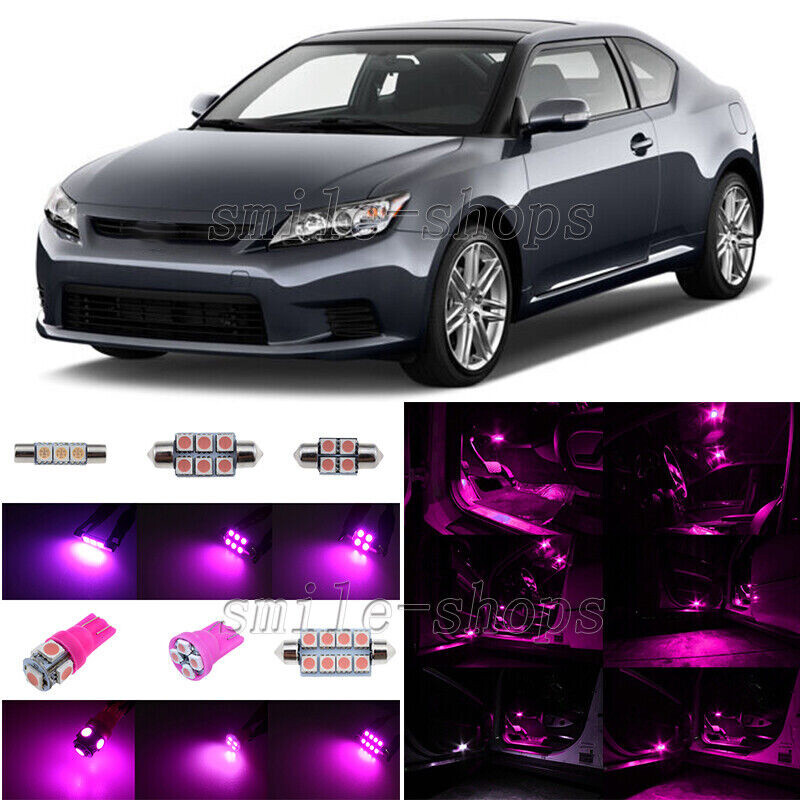 7X Pink/Purple LED Interior Lights Package Kit Fit For 2008-2013