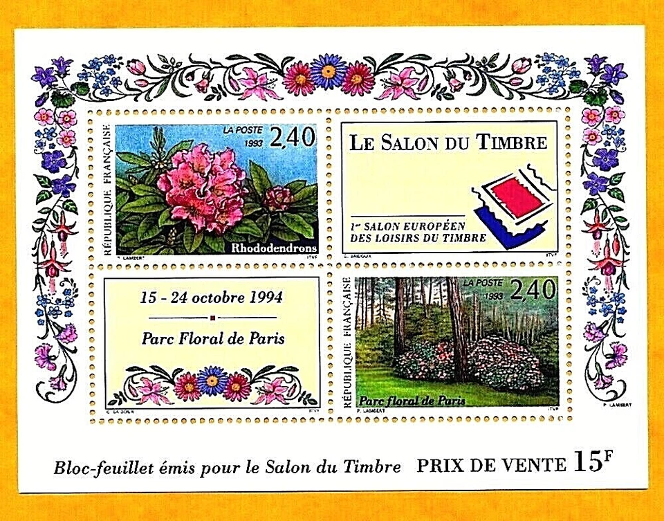 TIMBRE DE FRANCE BLOC FEUILLET N°15 ** SALON DU TIMBRE NEUF SANS CHARNIERE - Photo 1/1