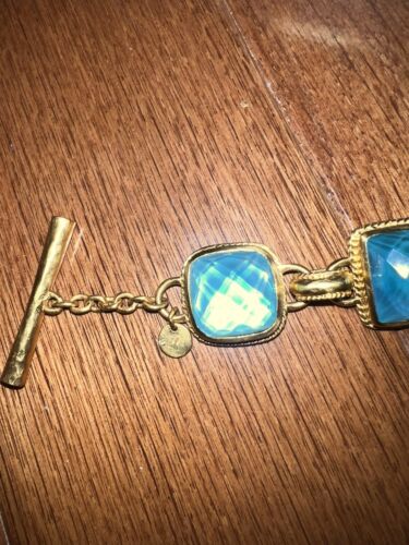 NUOVO Julie Vos Bellissimo Bracciale Maglia Blu Iridescente con Attiva Regolabile Nuovo senza etichette - Foto 3 di 10