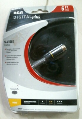 RCA DH6SV Digital Plus S-Video Cables 6 Ft, FREE SHIPPING 