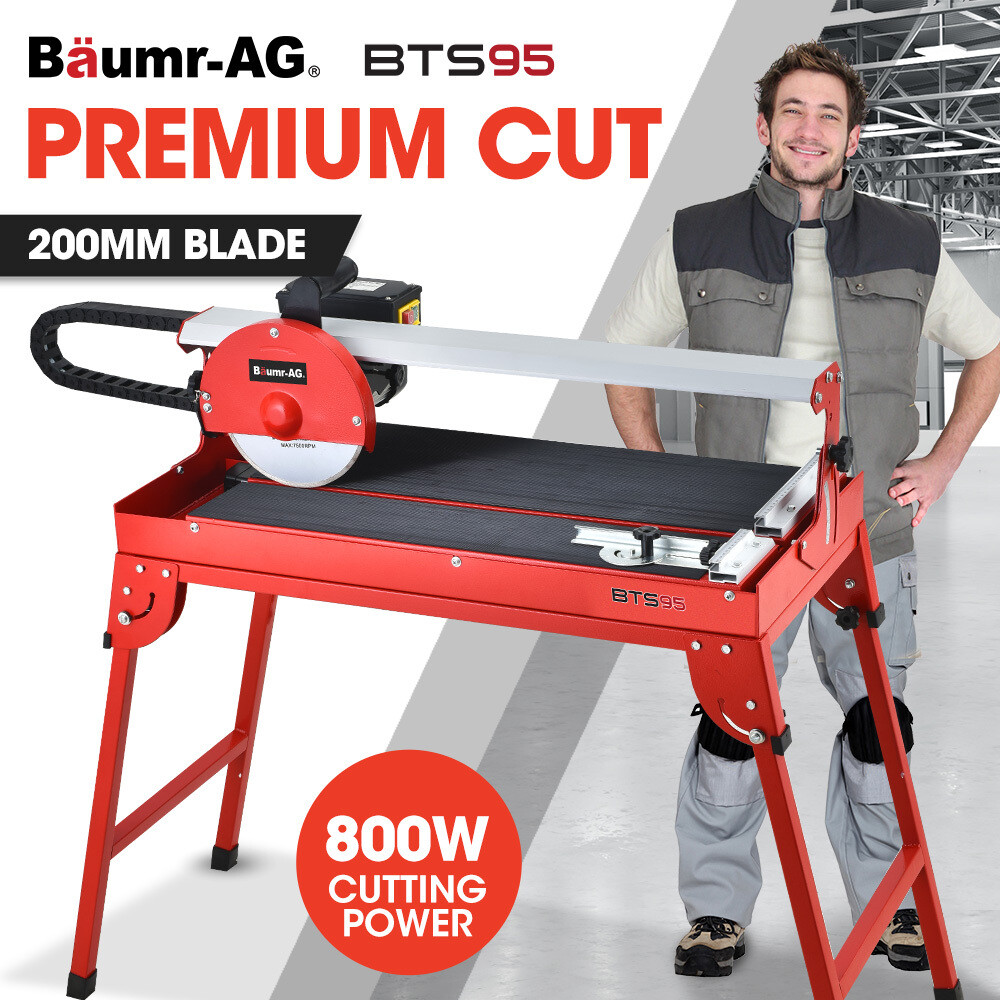 BAUMRAG Electric Tile Saw 800W 200mm 8" Blade 620mm Wet Cutter