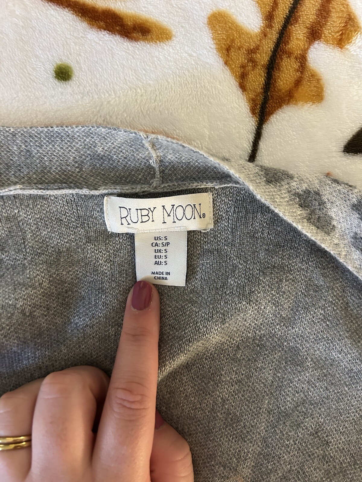 Women's S Grey Ruby Moon Leopard Print Long Cardi… - image 10