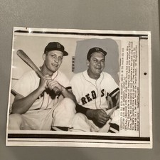 1955 Boston Red Sox Mgr Pinky Higgins & Billy Klaus Press Photo