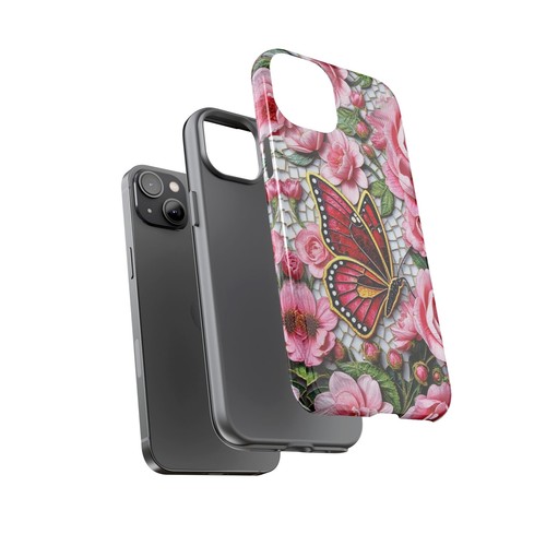 Rose Tough Case Butterfly Mosaic Pink iphone 16 15 14 13 S25 S24 S23 S22 - 第 79/240 張圖片