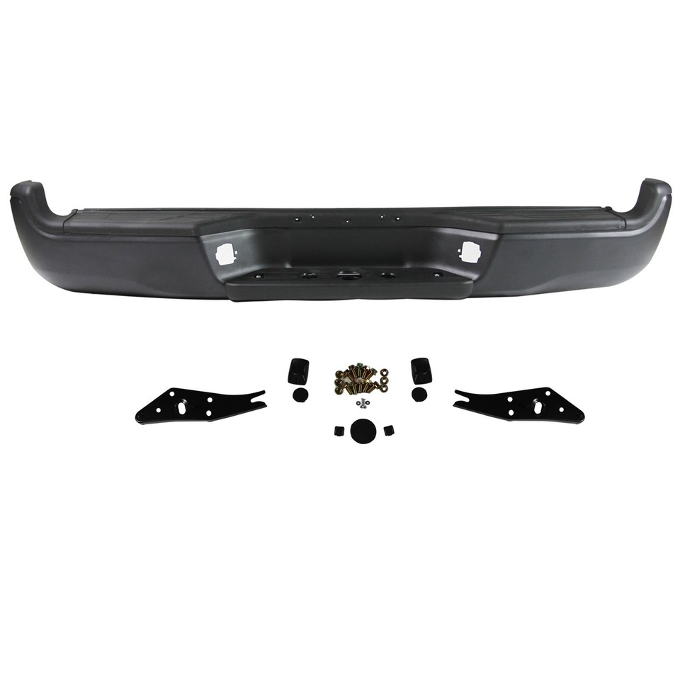 Black Steel Rear Step Bumper Replacement for 2016-2023 Tacoma TO1103125
