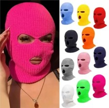 Knit Face Mask Ski Winter Cap 3 Hole Balaclava Beanie Hat Hood Tactical Warm Men