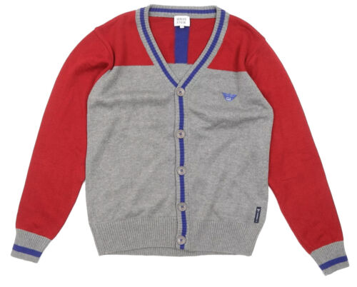 ARMANI Junior | Suéter Pullover Cárdigan Rojo Gris Niños Jóvenes | Talla 12 Años