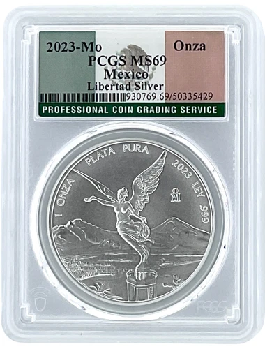 2023 Mexico 1oz Silver Libertad PCGS MS69 - Flag Label