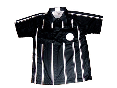 Soccer Referee Jersey Adult Medium Black and White KwikGoal Brand Hook Loop EXC