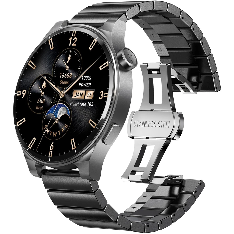 TOZO 1,43 Zoll AMOLED Touchscreen (Anrufe annehmen/tätigen), Fitness Watch