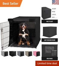 Light Reducing 48" Dog Crate Cover with Breathable Mesh for Comfortable Dens