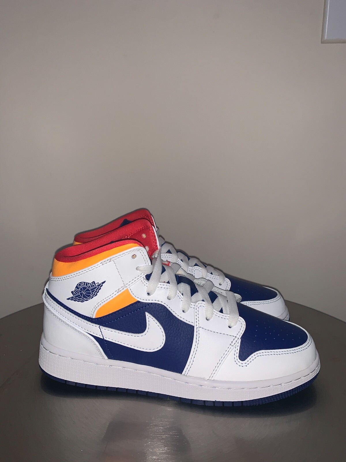 orange and blue air jordans
