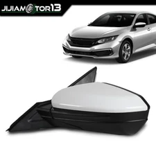 Fit For Honda Civic Coupe Sedan 2016-2021 Left Driver Side Mirror Assembly White