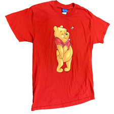 Vtg Winnie The Pooh Shirt Adult Large Red T-Shirt Made In USA Jerry Leigh READ