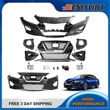 New Front Bumper Cover & Fog Light Assembly Kit For 2019-2023 Nissan Maxima