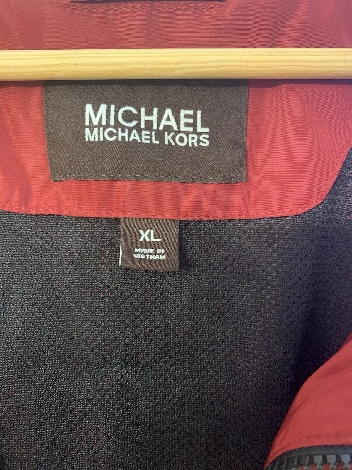 Giacca a vento Michael Kors uomo rossa con cappuccio taglia XL