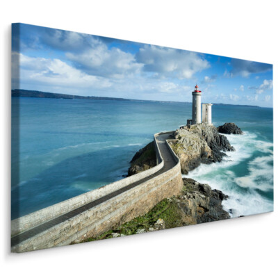 CANVAS Leinwand Bilder XXL Wandbilder Kunstdruck Leuchtturm Frankreich Meer 114
