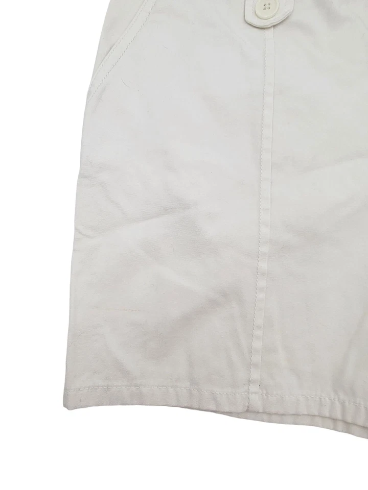 Pantalones Cortos De Colección Glory Para Mujer Cintura Alta Talla 12 Blanco Denim 100% Algodón Mamá Foto 3 de 4