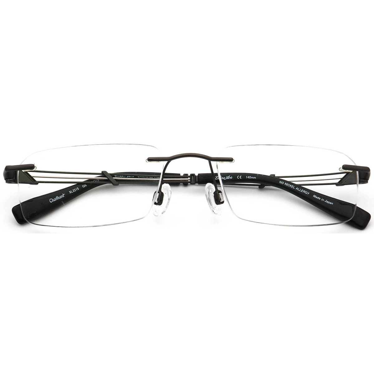 Charmant Eyeglasses XL2215 GN Line Art Gunmetal Rimless Frame