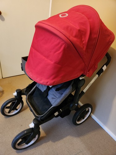 bugaboo donkey duo, grey with red canopy. In really good used condition - Picture 4 of 5