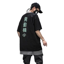 Niepce Streetwear Urban Half Sleeves Tee Japanese Kanji Graphic Mens T-Shirt