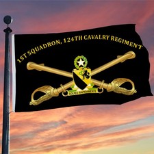 1st Squadron, 124th Cavalry Regiment Flag 3x5Feet with Brass Grommets Man Cave