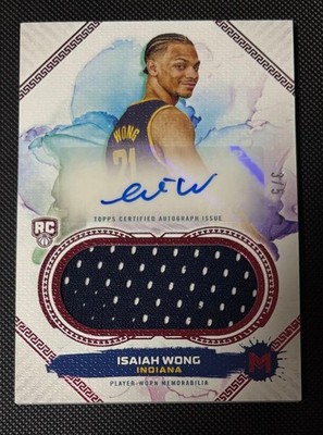 Isaiah Wong 2023 Topps Motif Rookie Patch Auto /5 Basketball Trading Card