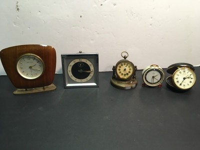 5 Lot Vintage Germany .Phinney-Walker,Junghans bivox ,Jalco, Alarm Clocks
