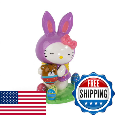 Blue Sky Clayworks Hello Kitty Easter Purple Bunny Figurine Ceramic 5 L X 5 W X
