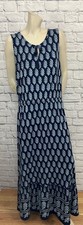 TALBOTS WOMEN'S BLUE FLORAL PRINT SLEEVELESS MAXI DRESS SIZE XL