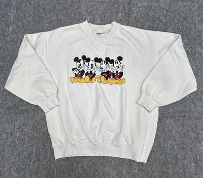 VTG Disney Catalog Embroidered Mickey Crew Neck Sweatshirt Small White See Pics