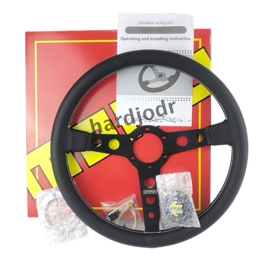 MOMO Prototipo Steering Wheel Heritage Black Genuine Leather 350mm Brand NEW