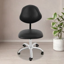 Ergonomic Rolling Stool Chair w/Backrest, Adjustable Saddle Chair Stool w/Wheels