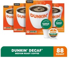 Dunkin' Decaf K-Cups   22 Count Pack of 4   Exp Dec 2026  Please Read 