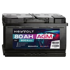 HeyVolt 80Ah 12V 800A EN AGM Start Autobatterie PKW Starterbatterie Wartungsfrei HeyVolt 80Ah 12V 800A EN AGM Start Autobatterie PKW Starterbatterie Wartungsfrei