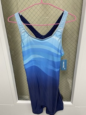 NWT Halcurt 3-tone Blue, Medium Boy Short Style Swimsuit. .