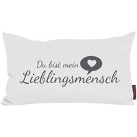 Zierkissen Dekokissen Sofakissen Kissen Lieblingsmensch Weiß 30 X 50 Cm