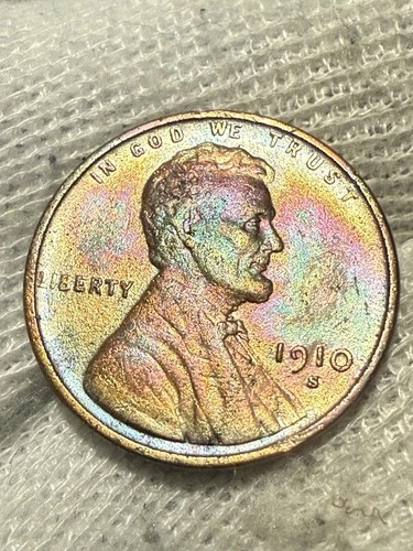 1910-S Lincoln Wheat Cent Au+ High Grade Toned