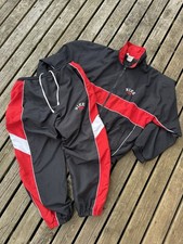 Vintage Nike Men s Oversized Fit Black And Red Tracksuit Small