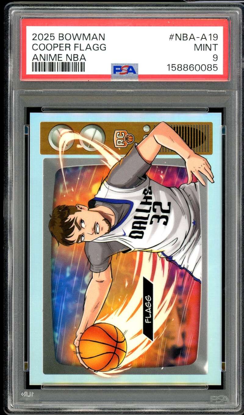 Cooper Flagg #NBA-A19 Basketball Cards 2025 Bowman NBA Anime trading card — raw and PSA graded price guide