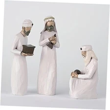 Nativity Scene Set Hand-Painted Resin Figures with Gifts for The Three Wisemen