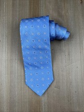 BROOKS BROTHERS "346" Silk Tie Designer Light Blue Flower Pattern W3.5xL58 USA